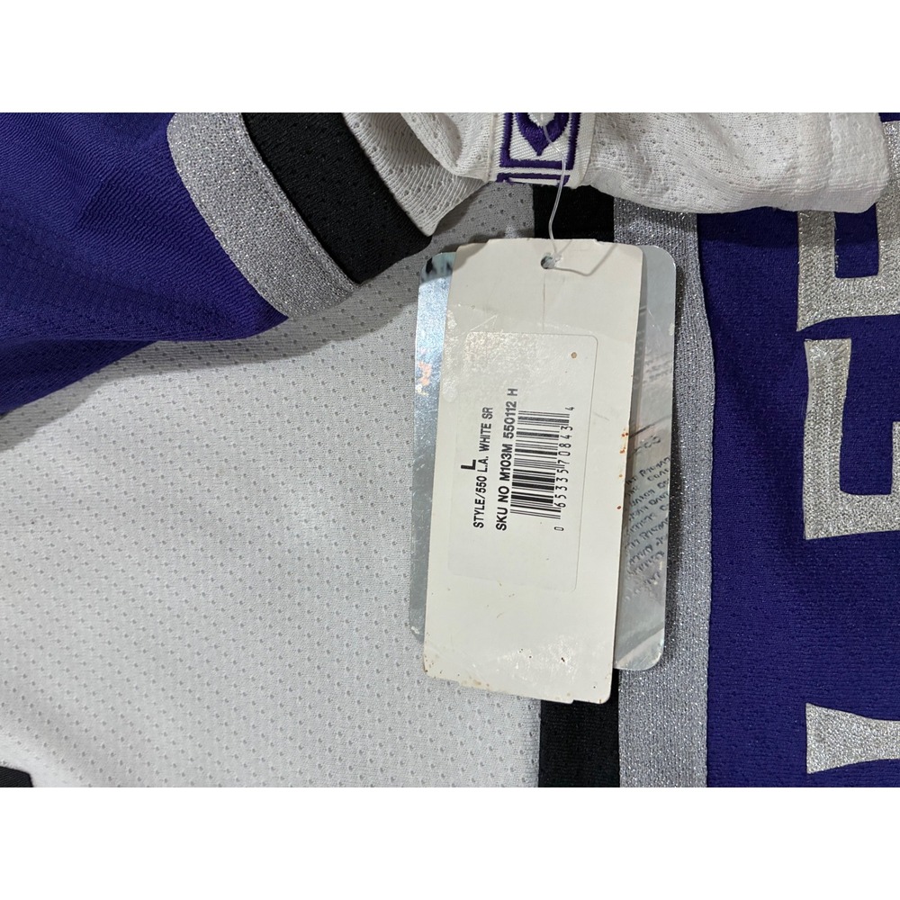 CCM Los Angeles Kings NHL Hockey Jersey White Purple Silver Crown Vintage L - Picture 7 of 10